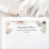 Moderne Waterverf Floral Orchid Gold Lijst Etiket (Insitu)