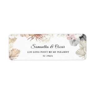 Moderne Waterverf Floral Orchid Gold Lijst Etiket