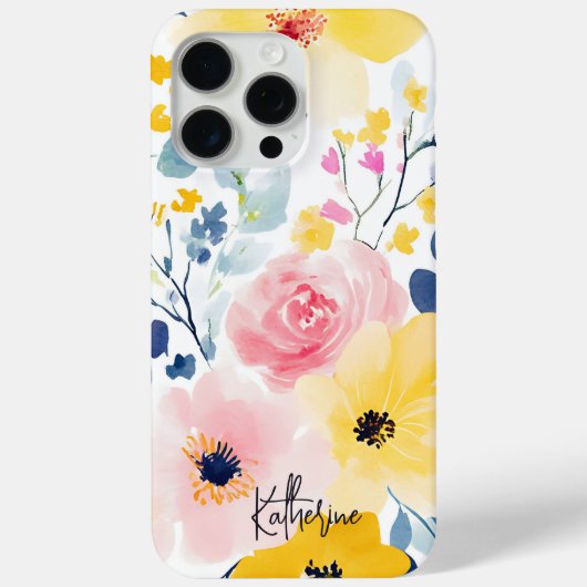 Moderne Waterverf Floral Pattern Case-Mate iPhone Case (Achterkant)