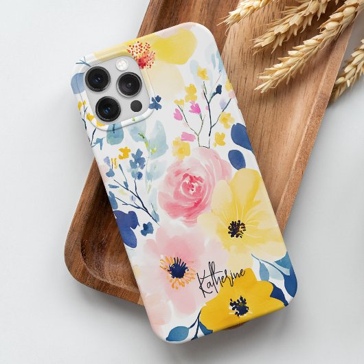 Moderne Waterverf Floral Pattern Case-Mate iPhone Case