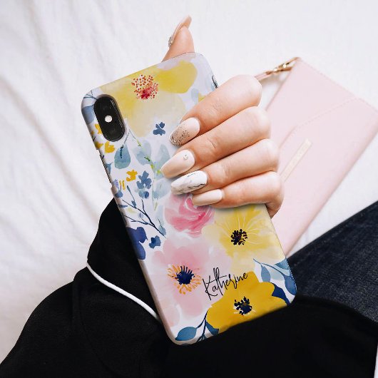 Moderne Waterverf Floral Pattern Case-Mate iPhone Case
