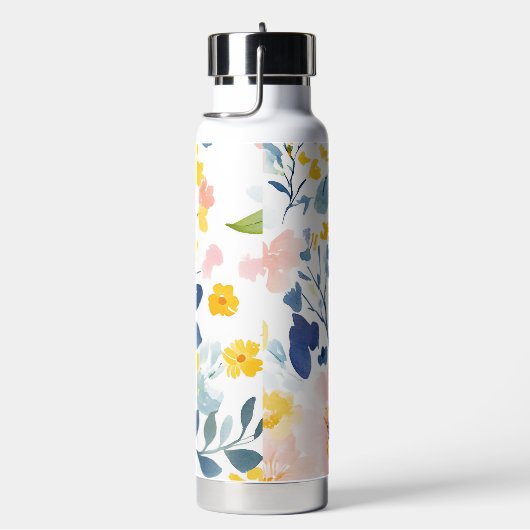 Moderne Waterverf Floral Pattern Waterfles (Rechts)