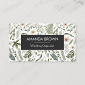 Moderne Waterverf Floral Pattern Wedding Visitekaartje (Voorkant)