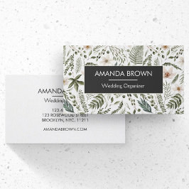 Moderne Waterverf Floral Pattern Wedding Visitekaartje