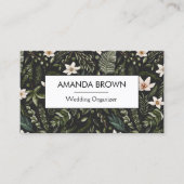 Moderne Waterverf Floral Pattern Wedding Visitekaartje (Voorkant)