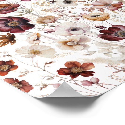 Moderne Waterverf Floral Poster (Hoek)