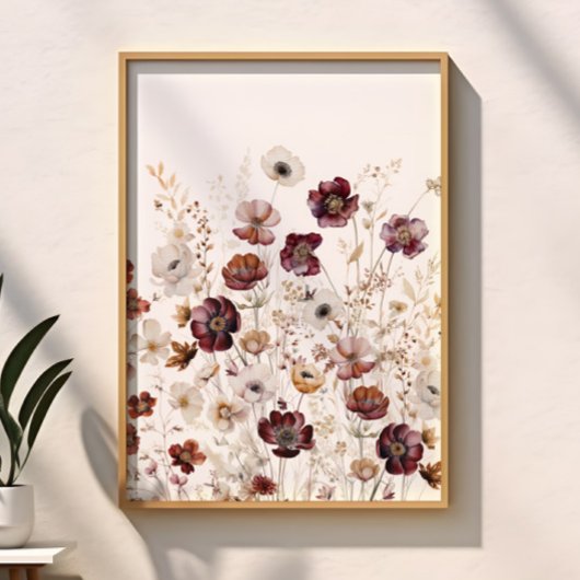 Moderne Waterverf Floral Poster