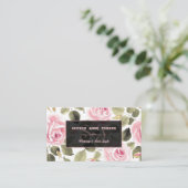 Moderne Waterverf Floral Roos Gold Makeup Artist Visitekaartje (Staand voorkant)