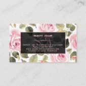 Moderne Waterverf Floral Roos Gold Makeup Artist Visitekaartje (Achterkant)