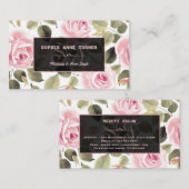 Moderne Waterverf Floral Roos Gold Makeup Artist Visitekaartje (Voorkant / Achterkant)