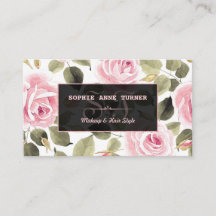 Moderne Waterverf Floral Roos Gold Makeup Artist