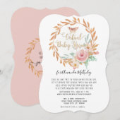 Moderne Waterverf Floral Roos Gold Virtual Shower Kaart (Voorkant / Achterkant)