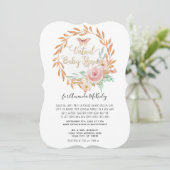 Moderne Waterverf Floral Roos Gold Virtual Shower Kaart (Staand voorkant)