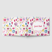 Moderne Waterverf Floral roze Paars Gastenboek (Volledig)