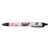 Moderne Waterverf Floral roze zwart Zwarte Inkt Pen (Bodem)