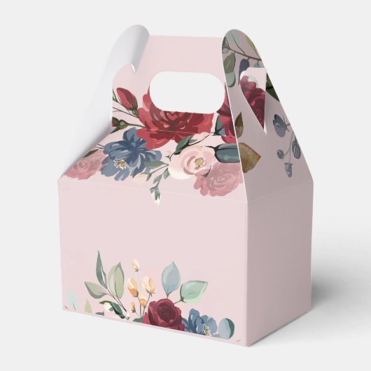 Moderne Waterverf Floral Rustic Wedding Bedankdoosjes (Achterkant)