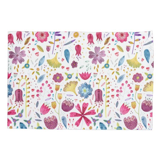 Moderne Waterverf - Floral schilderen Kussensloop (Achterkant-Links)