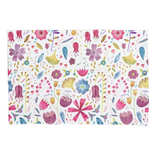 Moderne Waterverf - Floral schilderen Kussensloop (Voorkant-Links)