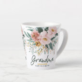 Moderne waterverf floral script elegant oma co latte mok (Rechterhoek)