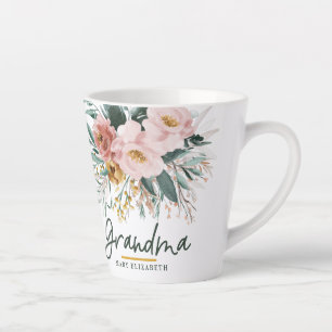 Moderne waterverf floral script elegant oma co latte mok
