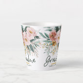 Moderne waterverf floral script elegant oma co latte mok (Voorkant)