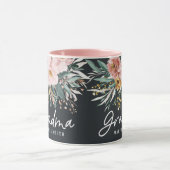 Moderne waterverf floral script elegant oma mok (Midden)