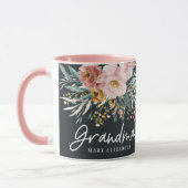 Moderne waterverf floral script elegant oma mok (Links)