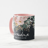 Moderne waterverf floral script elegant oma mok (Voorkant links)