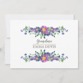 Moderne waterverf floral script elegant oma save the date (Voorkant)