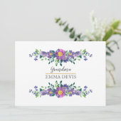 Moderne waterverf floral script elegant oma save the date (Staand voorkant)