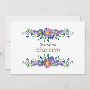 Moderne waterverf floral script elegant oma save the date