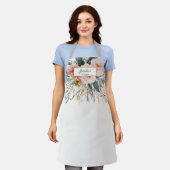 Moderne waterverf floral script elegant oma schort (Gedragen)