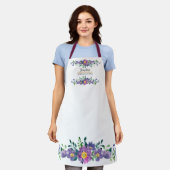 Moderne waterverf floral script elegant oma schort (Gedragen)