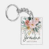 Moderne waterverf floral script elegant oma  sleutelhanger (Voorkant Links)