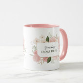 Moderne waterverf floral script elegant oma Tw Mok (Voorkant rechts)