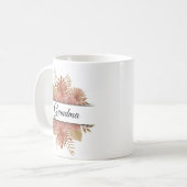 Moderne waterverf floral script oma foto koffiemok (Voorkant links)