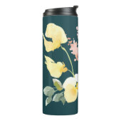 Moderne Waterverf Floral Thermal Tumbler Thermosbeker (Gedraaid links)