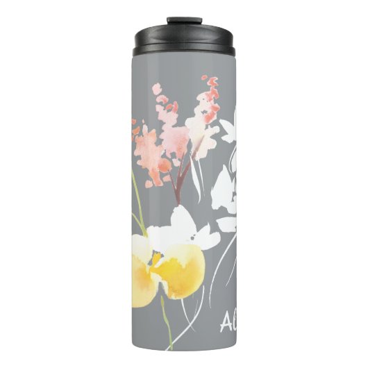 Moderne Waterverf Floral Thermal Tumbler Thermosbeker (Voorkant)