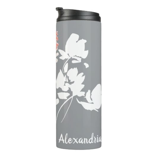 Moderne Waterverf Floral Thermal Tumbler Thermosbeker (Geroteerd rechts)