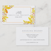 Moderne Waterverf Floral Visitekaartje (Voorkant / Achterkant)