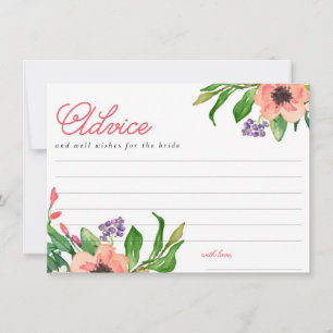 Moderne Waterverf Floral Vrijgezellenfeest Advice Advieskaart