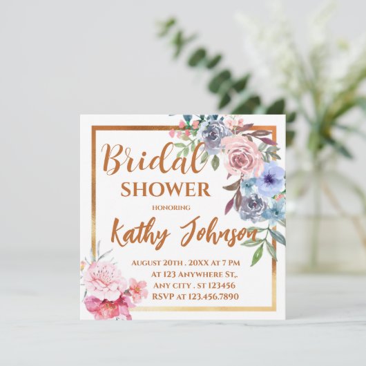 Moderne Waterverf Floral Vrijgezellenfeest IV Kaart (Staand voorkant)