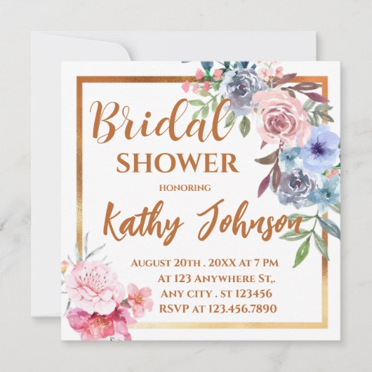 Moderne Waterverf Floral Vrijgezellenfeest IV Kaart (Voorkant)