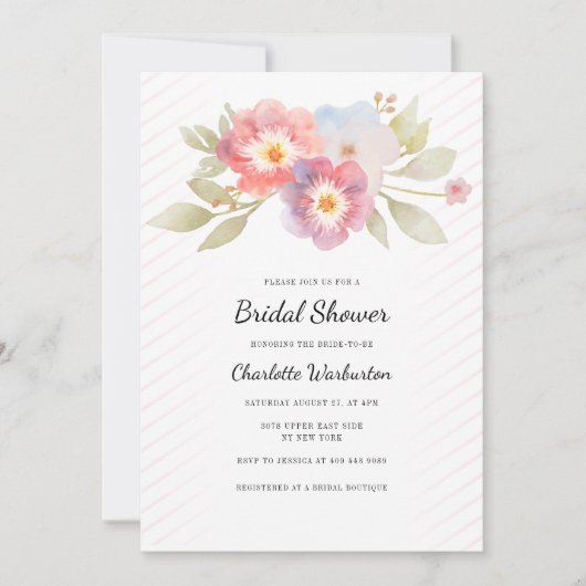 Moderne Waterverf Floral Vrijgezellenfeest Kaart (Voorkant)