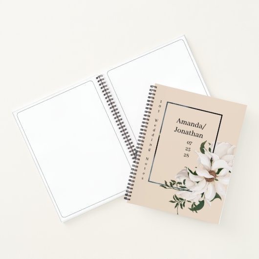 Moderne Waterverf Floral Wedding Guest Book Notitieboek (Binnen)