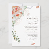 Moderne Waterverf Floral Wedding Kaart (Voorkant)
