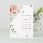 Moderne Waterverf Floral Wedding Kaart (Staand voorkant)