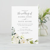 Moderne Waterverf Floral Wedding Kaart (Staand voorkant)