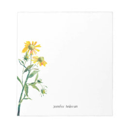 Moderne Waterverf Floral Wildflower Personaliseren Notitieblok