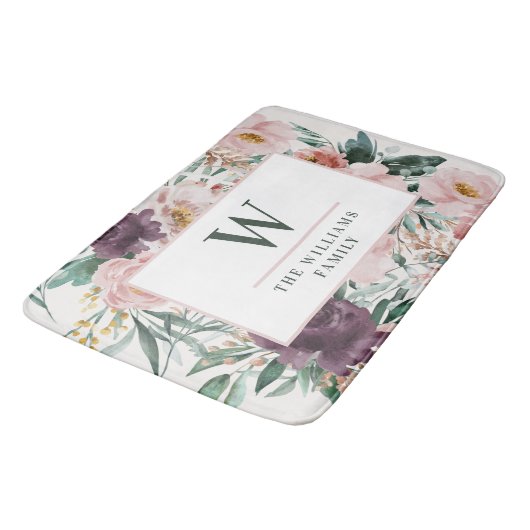 Moderne waterverf florale elegant badmat (Gekanteld)